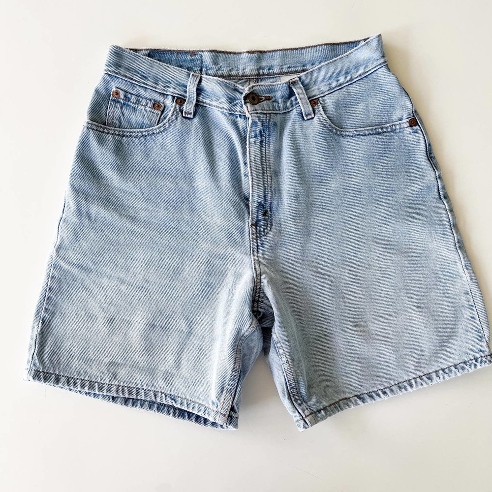Vintage Levis Baggy Mom Jean Denim Shorts LL-609 Light Wash Size 10